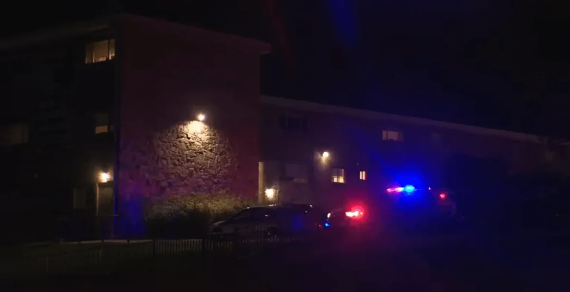 Police investigate a shooting scene near York Road and Campus Drive in Towson, Maryland