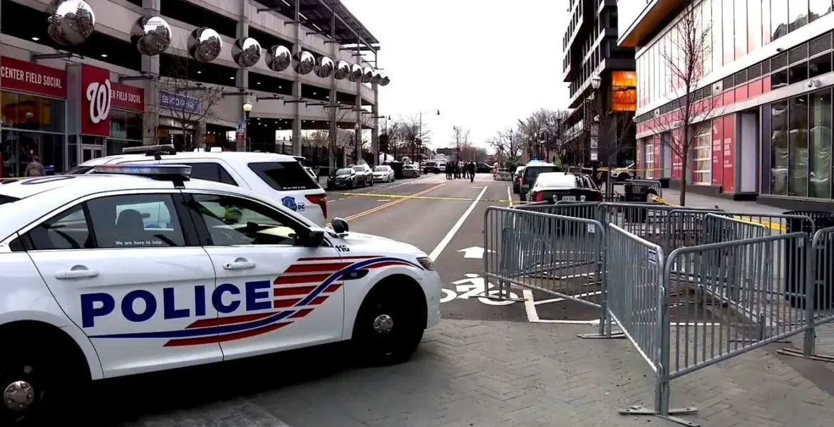 Police investigate a shooting scene in Petworth on New Hampshire Avenue NW in Washington, D.C.