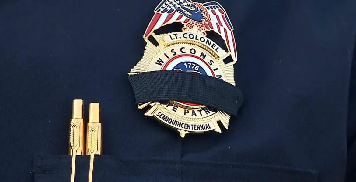 People gather at Chippewa Valley Bible Church in Chippewa Falls to honor Trooper Bradley Ritger