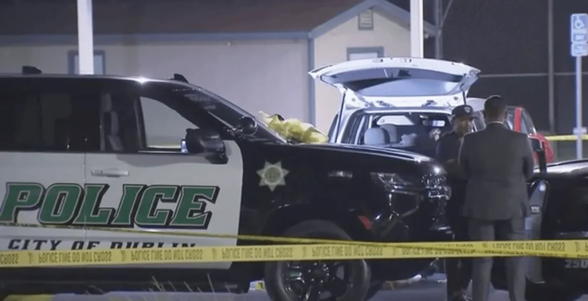 Police tape near a parking lot at Dublin Sports Grounds where Jonathan McKinsey was shot